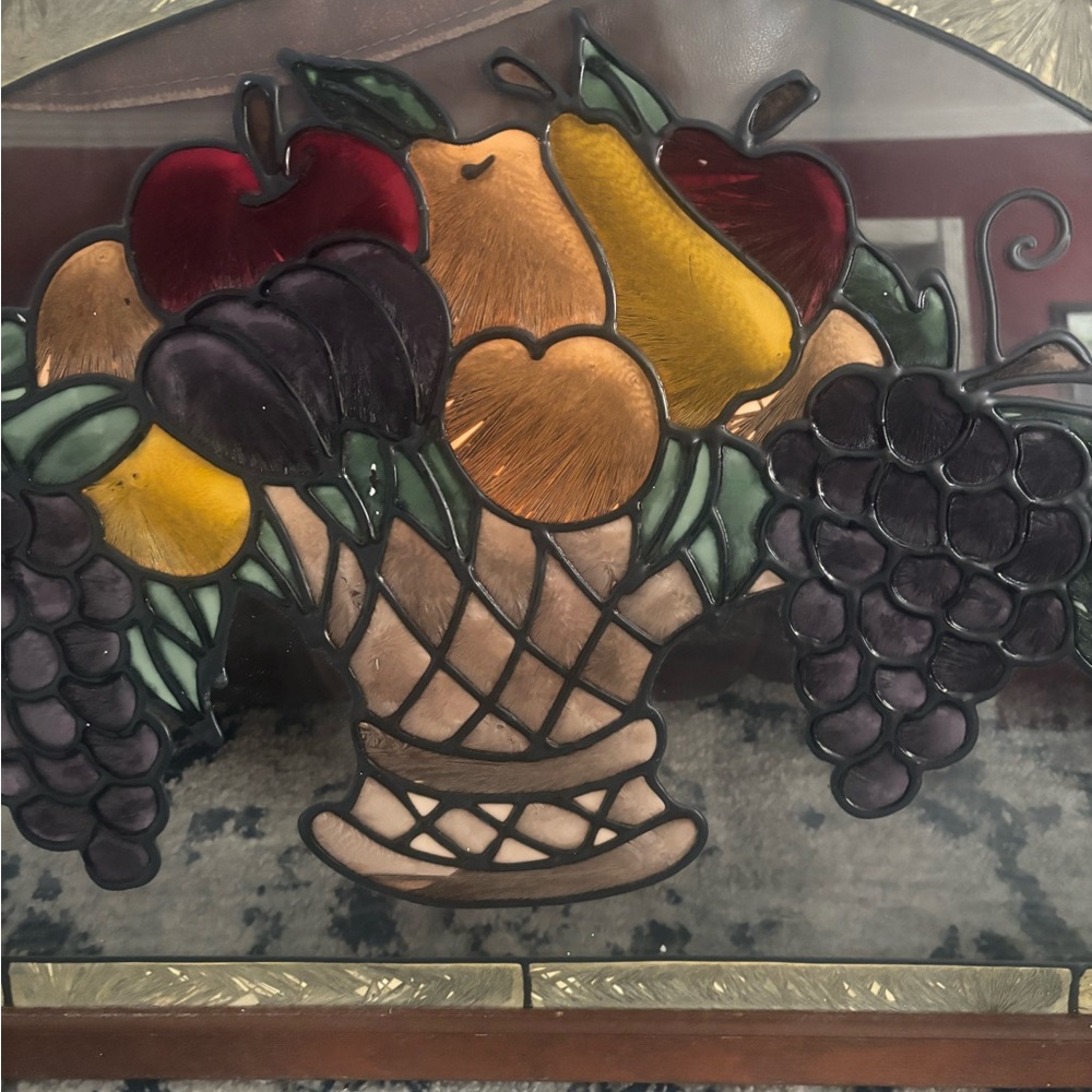 Stained Glass Fruit Basket Panel - Picture 2 of 8